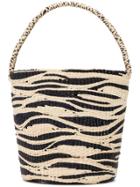 Sensi Studio Zebra Bucket Bag - Black