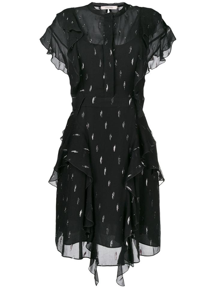 Dorothee Schumacher Metallic Detail Ruffled Shirt Dress - Black