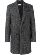 Maison Margiela Herringbone Coat, Men's, Size: 48, Grey, Silk/cotton/polyamide/virgin Wool