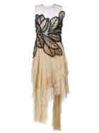 Alberta Ferretti Sleeveless Asymmetric Butterfly Dress