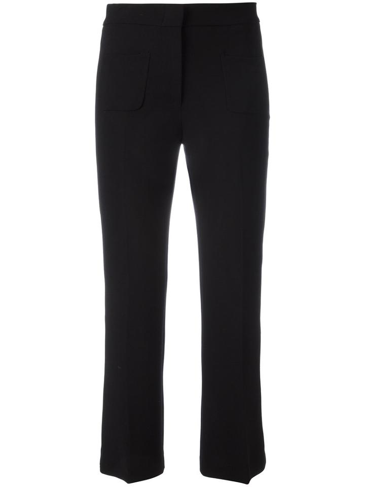 L'autre Chose Kick Flare Cropped Trousers, Women's, Size: 42, Black, Polyester