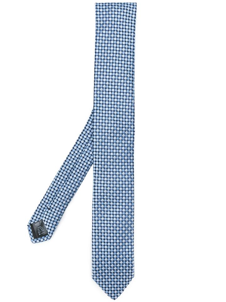 Dolce & Gabbana Circle Embroidered Tie - Blue