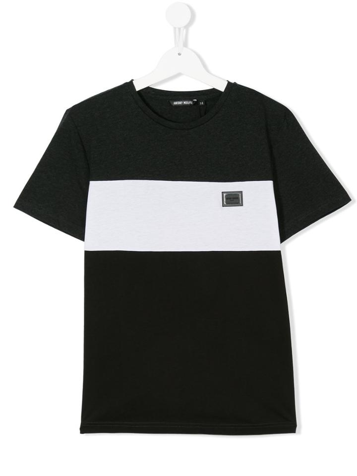 Antony Morato Teen Logo Plaque T-shirt - Grey