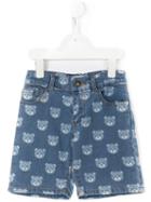 Moschino Kids Teddy Print Denim Shorts, Toddler Boy's, Size: 5 Yrs, Blue