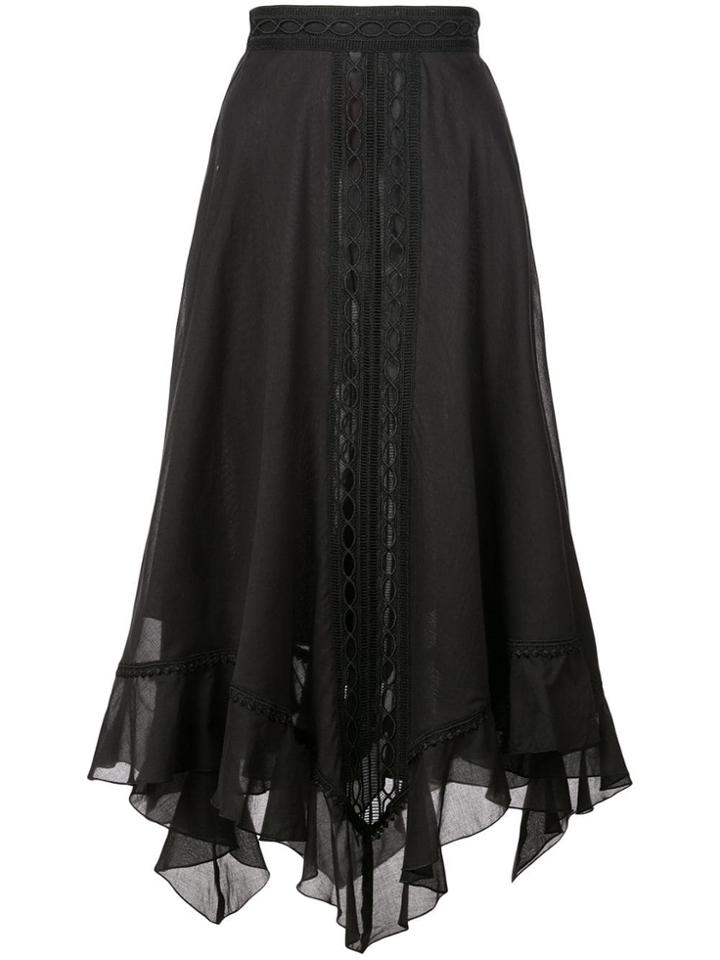 Charo Ruiz Handkerchief Hem Midi Skirt - Black