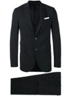 Neil Barrett Slim Fit Suit, Men's, Size: 48, Black, Cotton/virgin Wool/spandex/elastane/polyester