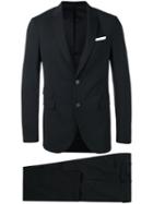 Neil Barrett Slim Fit Suit, Men's, Size: 48, Black, Cotton/virgin Wool/spandex/elastane/polyester