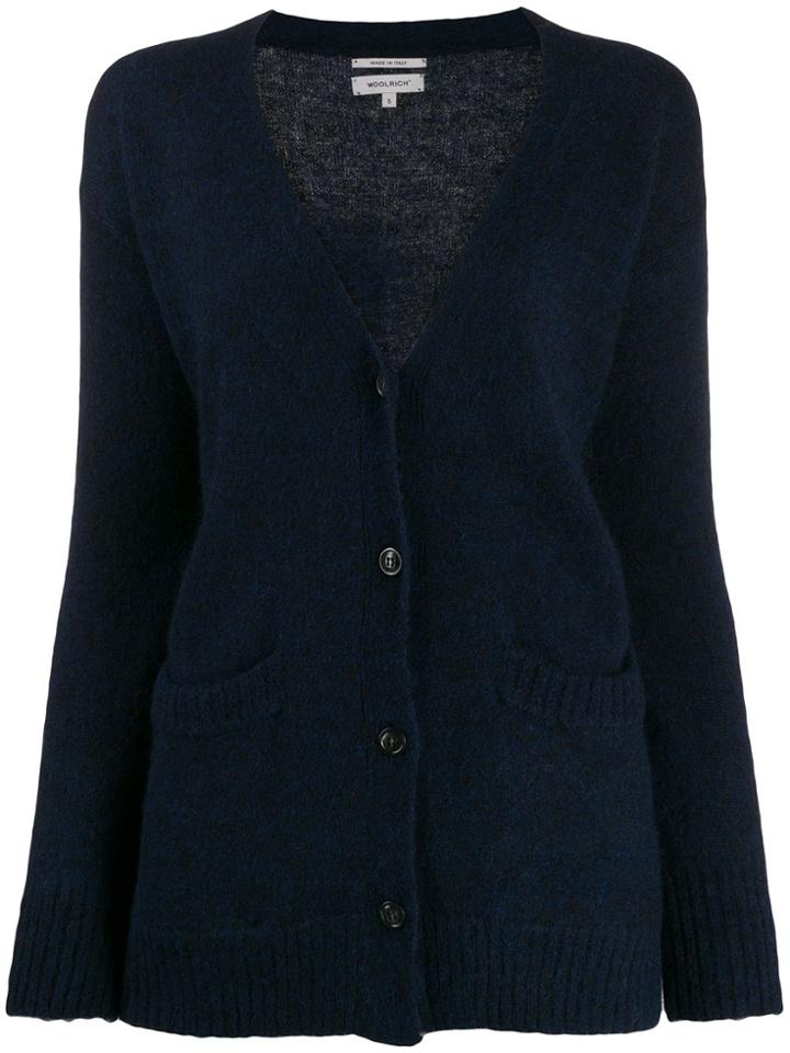 Woolrich Oversized Long-sleeve Cardigan - Blue