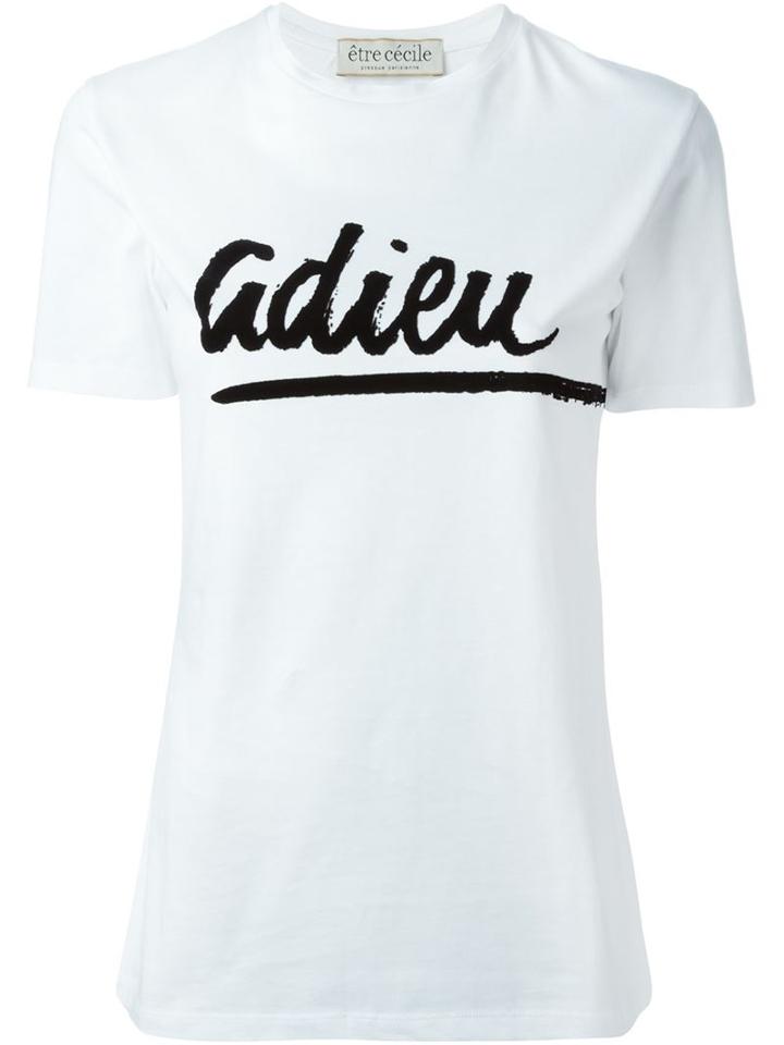 Être Cécile Adieu Print T-shirt, Women's, Size: Xs, White, Cotton