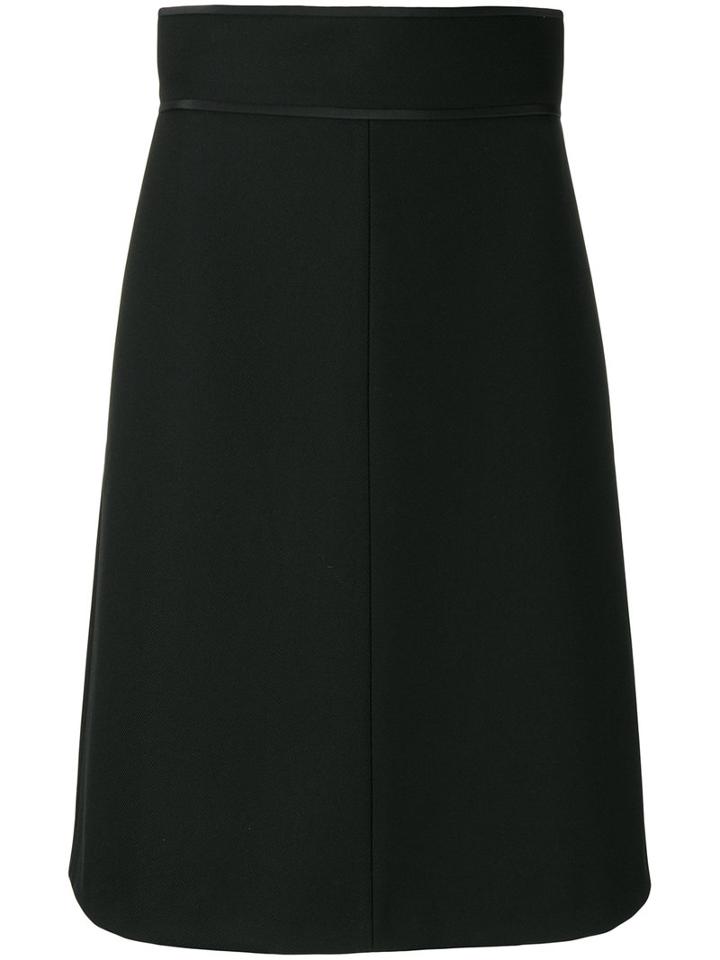 Red Valentino - Piped Trim Skirt - Women - Polyester/spandex/elastane/viscose - 40, Black, Polyester/spandex/elastane/viscose