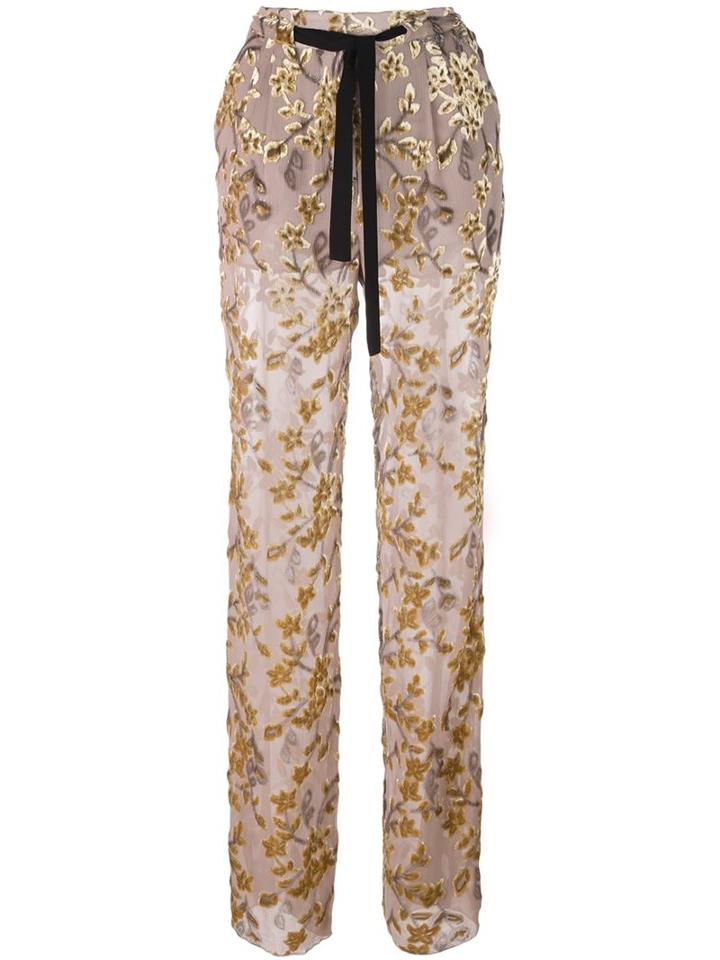 Etro Semi Sheer Trousers, Women's, Size: 40, Grey, Silk/polyamide/viscose