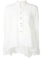 Aleksandr Manamïs - Frayed Hem Blouse - Women - Ramie - 1, White, Ramie