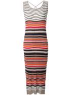 Loveless Striped Long Knit Dress - Brown