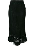 Dolce & Gabbana Crochet Midi Skirt - Black