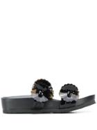 Suecomma Bonnie Floral Straps Sandals - Black