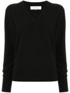 Le Ciel Bleu V-neck Knitted Top - Black