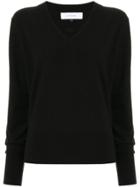 Le Ciel Bleu V-neck Knitted Top - Black