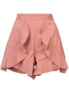 C/meo Polka-dot Ruffle Shorts - Nude & Neutrals