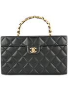 Chanel Vintage Quilted Cosmetic Handbag - Black