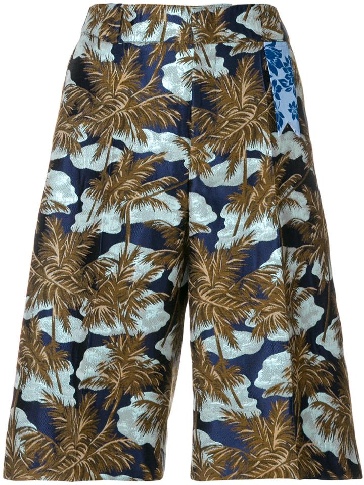 The Gigi Palm Print Shorts - Multicolour