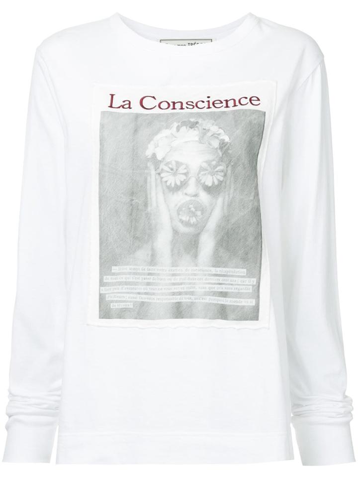 Tu Es Mon Trésor Le Conscience Printed Top - White