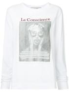 Tu Es Mon Trésor Le Conscience Printed Top - White