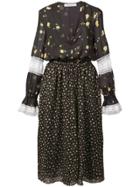 Philosophy Di Lorenzo Serafini Deep V Floral Dress - Black