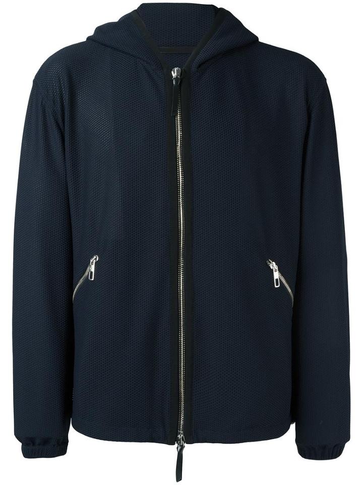 Giorgio Armani Zip Pocket Jacket, Men's, Size: 52, Blue, Polyamide/spandex/elastane