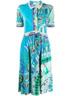 Emilio Pucci Vintage Midi Shirt Dress - Blue