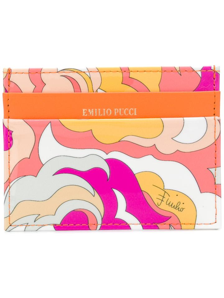 Emilio Pucci Abstract Print Card Holder - Yellow & Orange