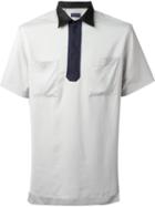 Lanvin Oversized Zipped Shortsleeved Shirt, Men's, Size: 39, Grey, Spandex/elastane/viscose