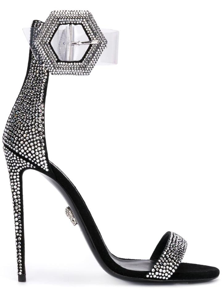 Philipp Plein Crystal Embellished Sandals - Silver