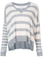 Derek Lam 10 Crosby Striped V-neck Sweater - Nude & Neutrals