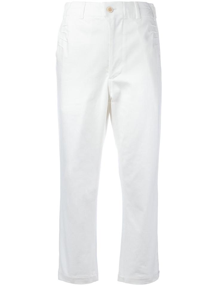 Julien David - Cropped Trousers - Women - Cotton/polyurethane - S, Women's, White, Cotton/polyurethane
