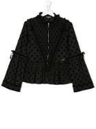 Dsquared2 Kids Teen Jacquard Zip Front Blouse - Black
