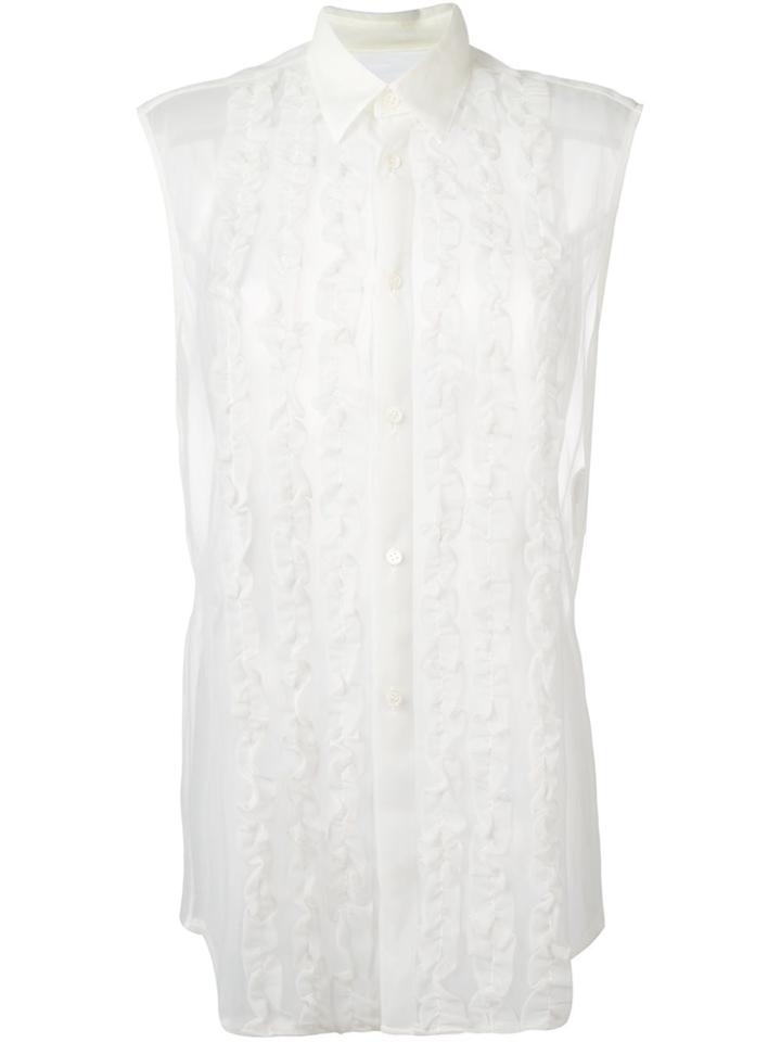 Comme Des Garçons Vintage Sheer Ruffled Shirt - Nude & Neutrals
