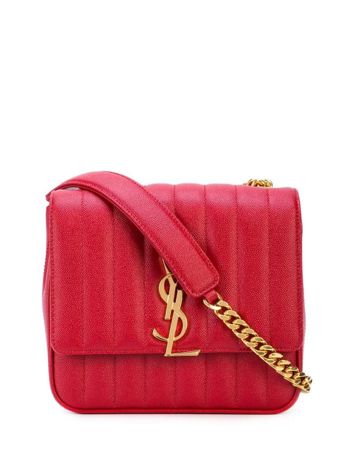 Saint Laurent Large Vicky Bag - Red