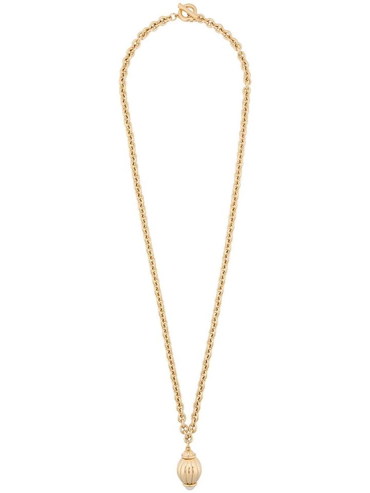 Givenchy Vintage 1980's Cocoon Pendant Necklace - Gold