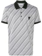 Versace Collection Striped Logo Polo Top - Black