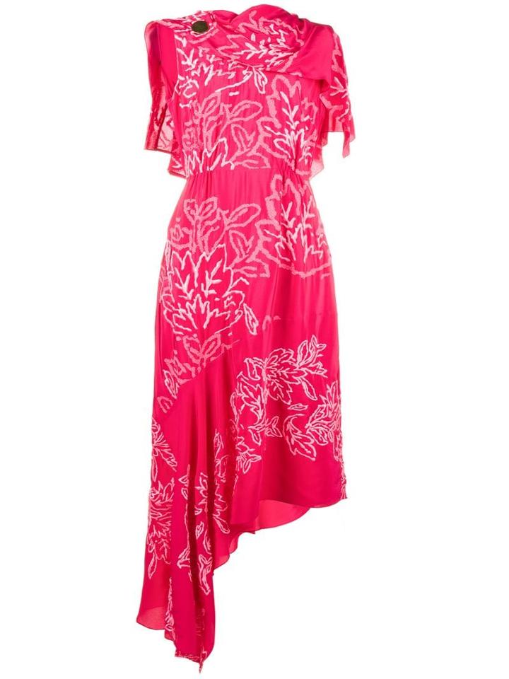 Peter Pilotto Grecian Laurel Leaf Embroidered Dress - Pink