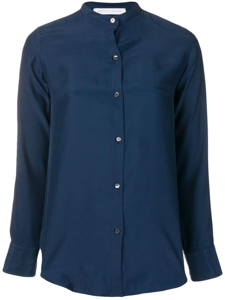 Société Anonyme Mandarin Collar Shirt - Blue