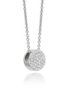Monica Vinader Fiji Button Diamond Necklace - Silver