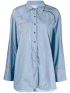 Marco De Vincenzo Shoulder-zip Oversized Shirt - Blue