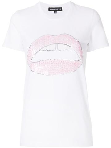 Markus Lupfer - Kate Pink Tassel Heart T-shirt - Women - Cotton - M, White, Cotton
