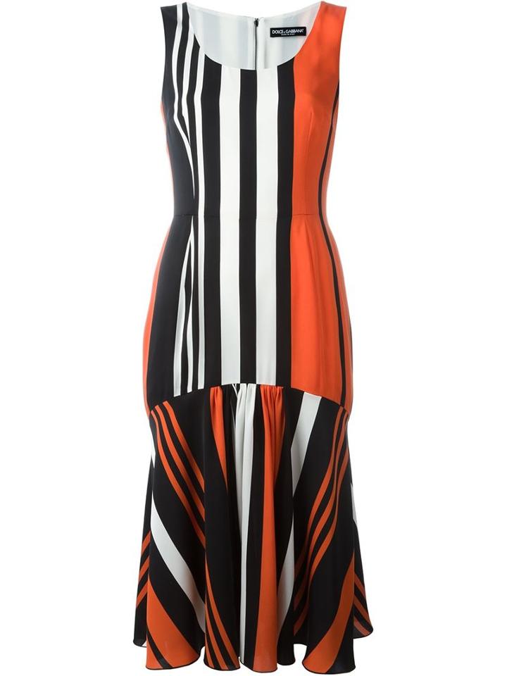 Dolce & Gabbana Striped Drop Hem Dress