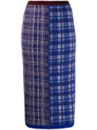 Chiara Bertani Intarsia Knit Pencil Skirt - Blue