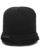 Dsquared2 D2 Knit Hat, Women's, Black, Wool/calf Leather