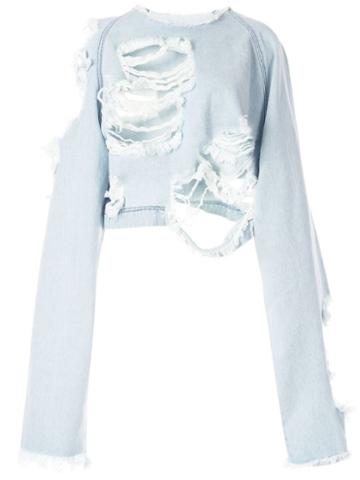 Pony Stone Distressed Shirt - Blue