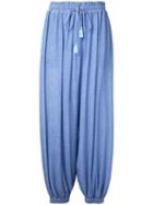 G.v.g.v. - Yoryu Chiffon Aladdin Pants - Women - Polyester/polyurethane/tencel - 34, Blue, Polyester/polyurethane/tencel