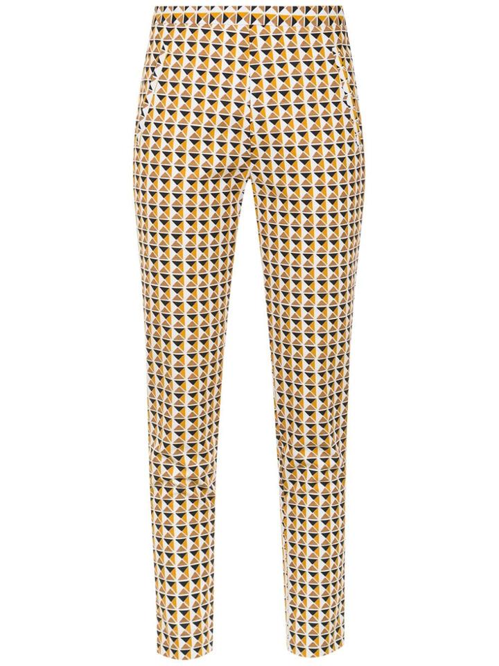 Andrea Marques Printed Skinny Trousers - White